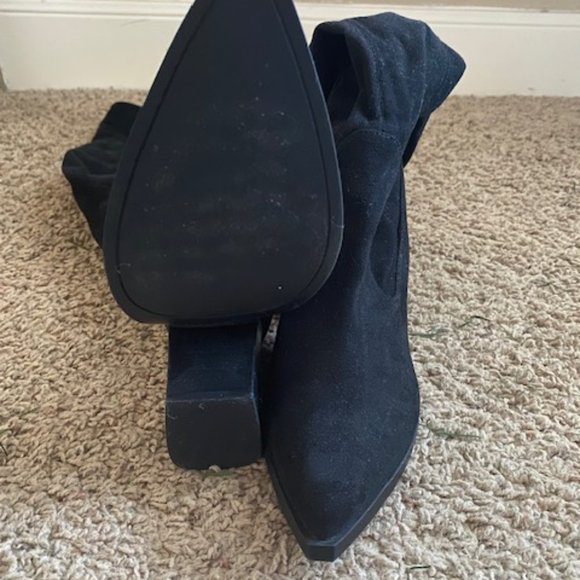 Marc Fisher Black Suede Over the Knee Boots - Sz 9 - Picture 3 of 3